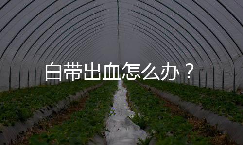 白带出血怎么办？